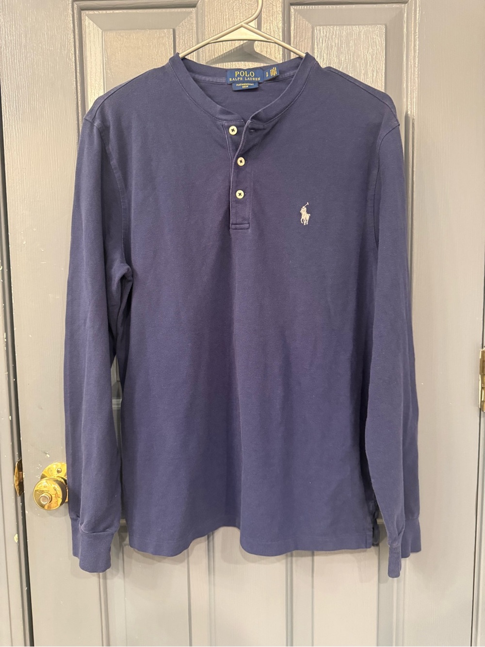 Ralph Lauren Polo Men’s Navy Long-Sleeve Henley with Embroidered Pony